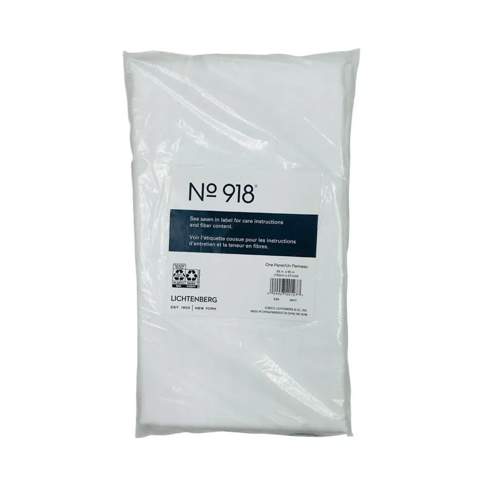No. 918 Sheer Voile Rod Pocket Curtain Panel - 2 Count - 59” x 95” - White